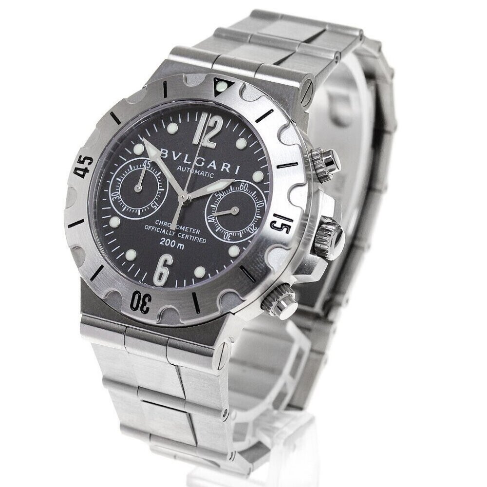BVLGARI Diagono Scuba SCB38S Chronograph black Dial Automatic Men's Watch
